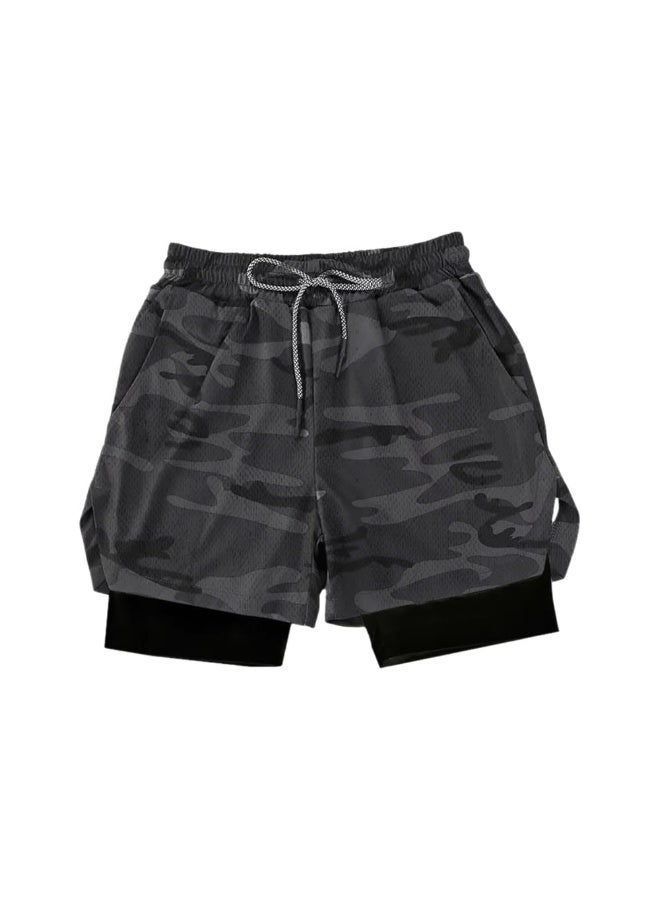 ناكسوس شورتات رياضية للرجال، شورتات رياضية للجري للرجال، شورتات رياضية برباط للرجال، شورتات رياضية فضفاضة بطبقتين وأربعة جيوب - Image 1